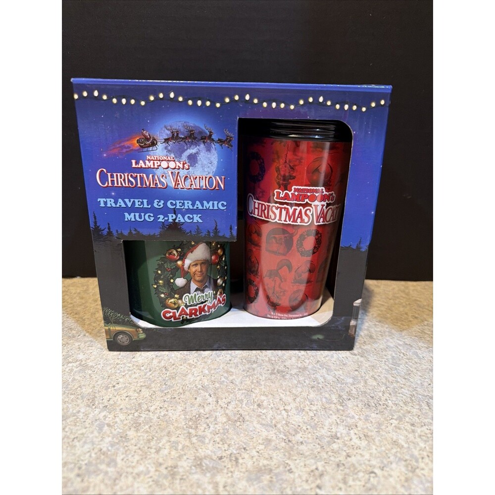 National Lampoon's Christmas Vacation Travel & Ceramic Mug 2-Pack NIB